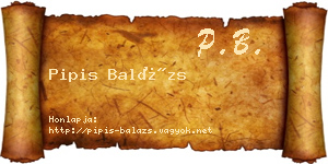 Pipis Balázs névjegykártya
